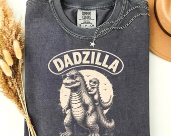 Comfort Colors® Dadzilla T-Shirt Father Day Gifts for Dad Funny Papa Tshirt Cool Daddy Dinosaur Tee