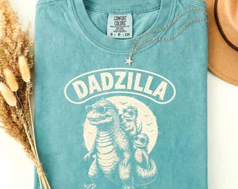 Comfort Colors® Dadzilla T-Shirt Father Day Gifts for Dad Funny Papa Tshirt Cool Daddy Dinosaur Tee