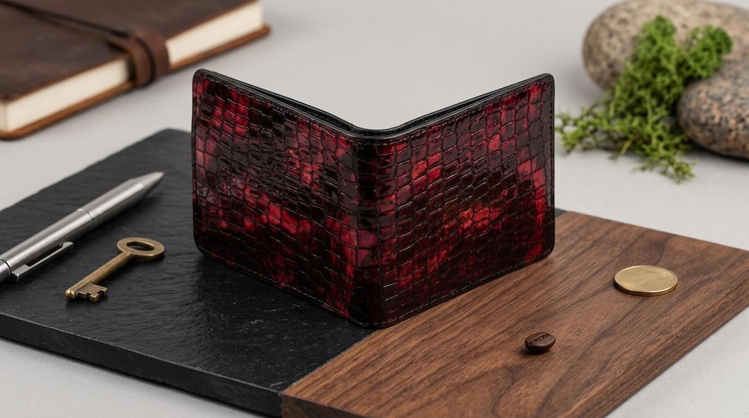 Luxury Fish Skin Leather Wallet for Men – Soft Handmade Bifold Wallet ...