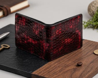 Luxury Fish Skin Leather Wallet for Men – Soft Handmade Bifold Wallet ...