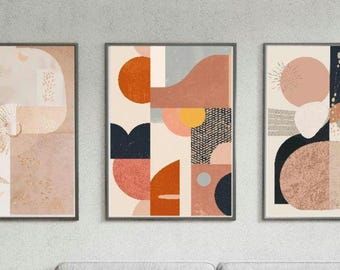 Boho Abstract Art Print | Minimalist Neutral Decor (JPG Digital File)