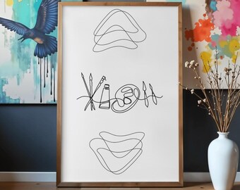 Minimalist Line Art Print Set | Modern One-Line Drawing (PDF)