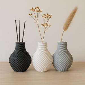 Vase texturé moderne | Vase minimaliste pour fleurs sèches | Décoration d'intérieur