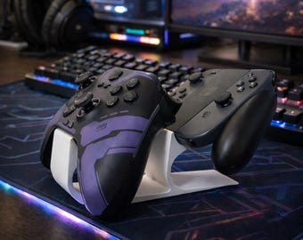Double Controller Stand | Universal Game Controller Holder | Minimalist Desk Organizer | Gamer Gift