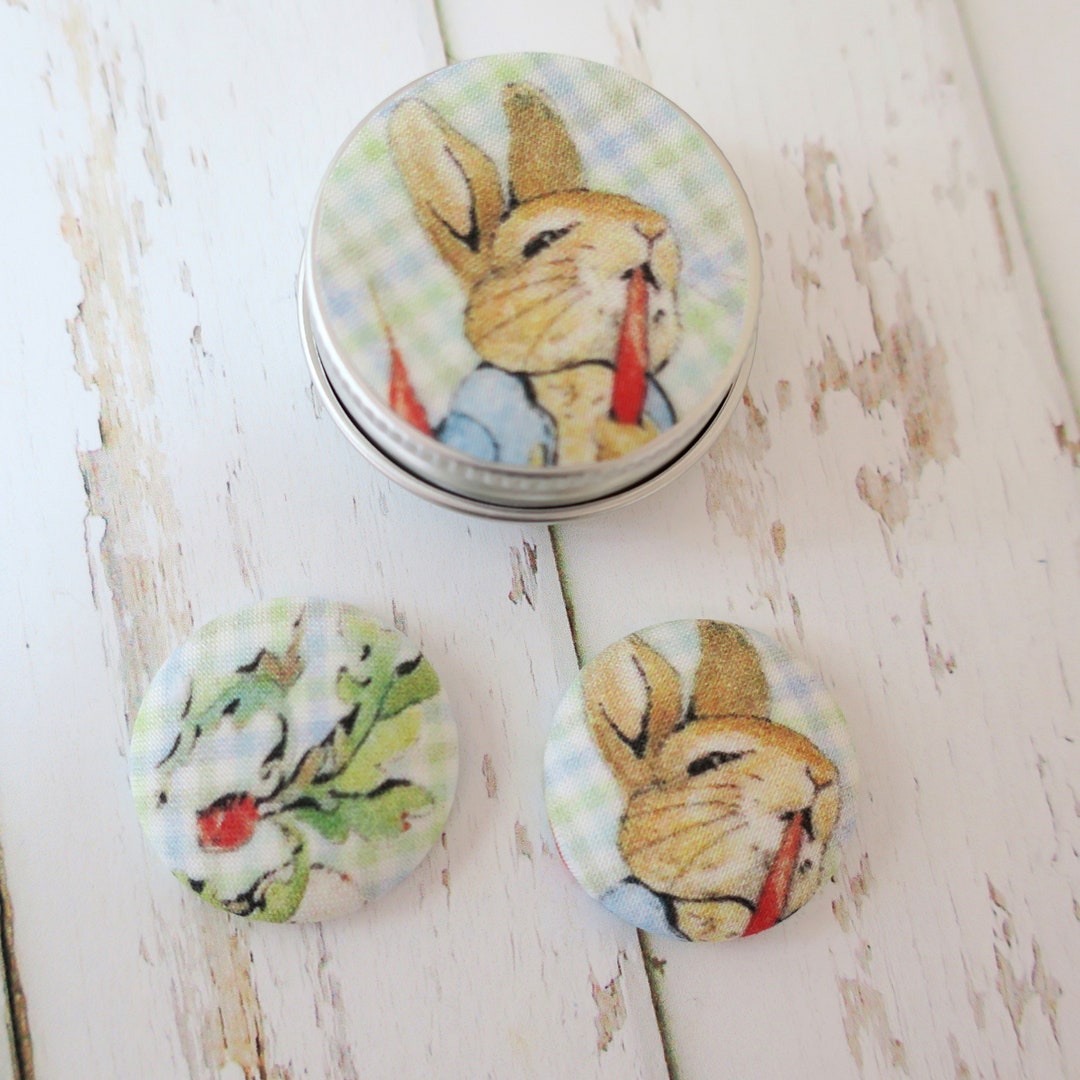 Peter Rabbit Magnet Needle Minder Pair in Gift Tin | 28mm Fabric ...
