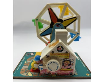 Vintage 1966 Fisher Price #969 Music Box Ferris Wheel Works Plays Tune Toy