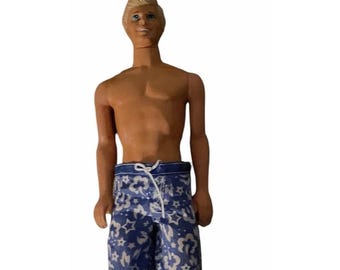 Vtg 1968 Mattel Ken doll with blonde molded hair and a suntanned body Green Eyes