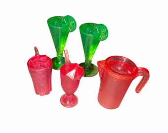 Barbie 5 Bebidas Tropicales Elegantes Vacaciones Isla Tropical Casa de Ensueño Bebidas