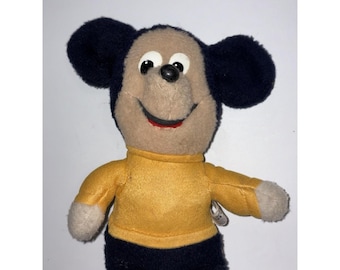 VTG 60s 70s Disney Plush Mickey Mouse Knickerbocker Stuffy Toy Music Box Works