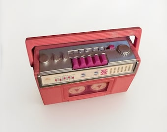 Vintage 80's Wind Up Barbie Toys Boom Box Radio Winds And Spins Cd