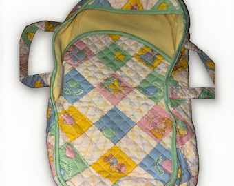 Cabbage Patch Kids Quilted Baby Carrier 1984 Pastel Multi Color Vintage