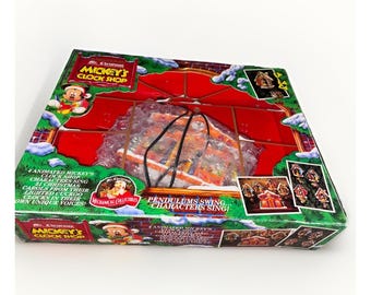 Tienda de relojes de Mickey de Disney Vtg Mr. Christmas - Tienda principal y caja - Para piezas + caja