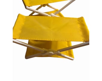 2 sillas hamaca de camping Barbie / Silla plegable vintage Mattel para muñeca de los años 70, color amarillo