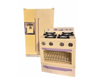 Horno y refrigerador vintage ORIGINAL de San Francisco Toy MAKER de 1996