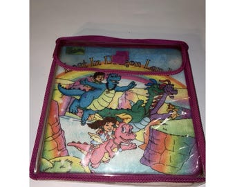 VTG 2002 SoftPlay Dragon Tales Lost In Dragon Land Felt Play Book PBS Kids-25 Pc
