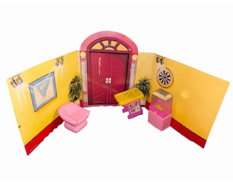 Piezas de mobiliario para el juego de sala de juegos de Barbie y Skipper de Mattel (1988)
