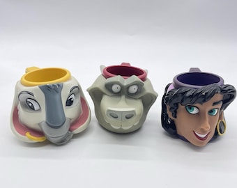Vintage 90's Disney Hunchback Djali Goat Gargoyle Esmeralda Applause Mugs