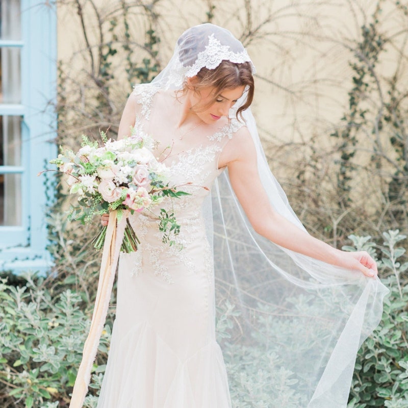 Mantilla Wedding Veil Etsy