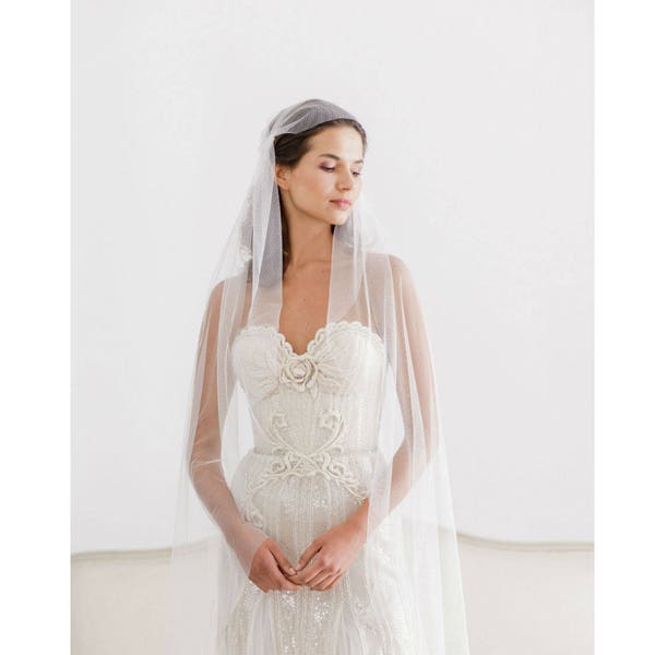 Juliet cap wedding veil, Silk style juliet cap wedding veil, Silk juliet cap wedding veil