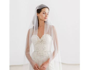 Juliet cap wedding veil, Silk style juliet cap wedding veil, Silk juliet cap wedding veil