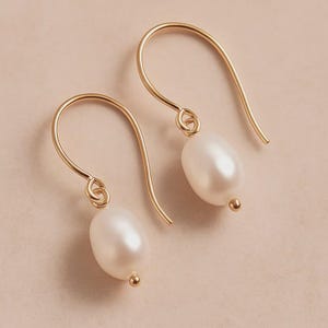 Freshwater Pearl Drop Wedding Earrings - Handmade Bridal Jewelry - Gold Filled