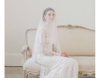 Velo da sposa a goccia in pura seta morbida • Velo da sposa a goccia a due strati in pura seta • Velo da sposa in tulle di seta • Velo da sposa in tulle di seta (con pettine)