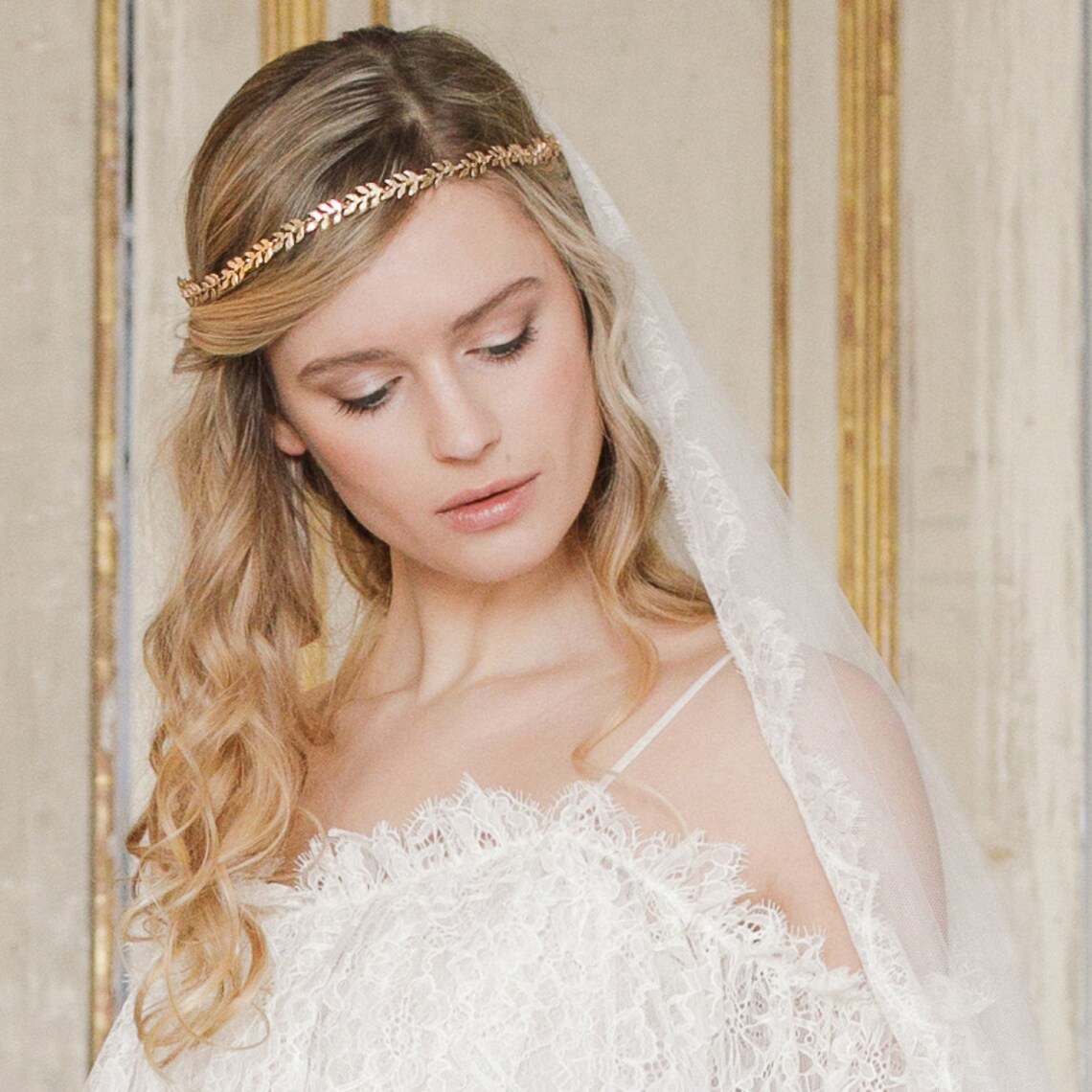 Gold Leaf Hair Vine Gold Leaf Wedding Hair Vine Gold Leaf Etsy