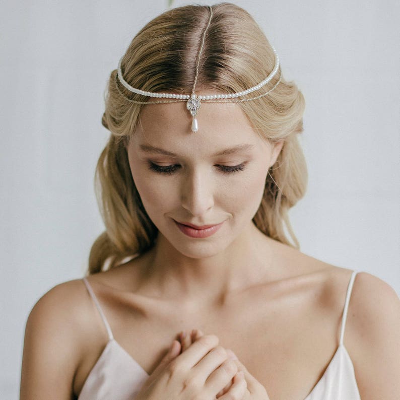 Wedding Head Chain Bridal Head Chain Wedding Hair Chain Etsy
