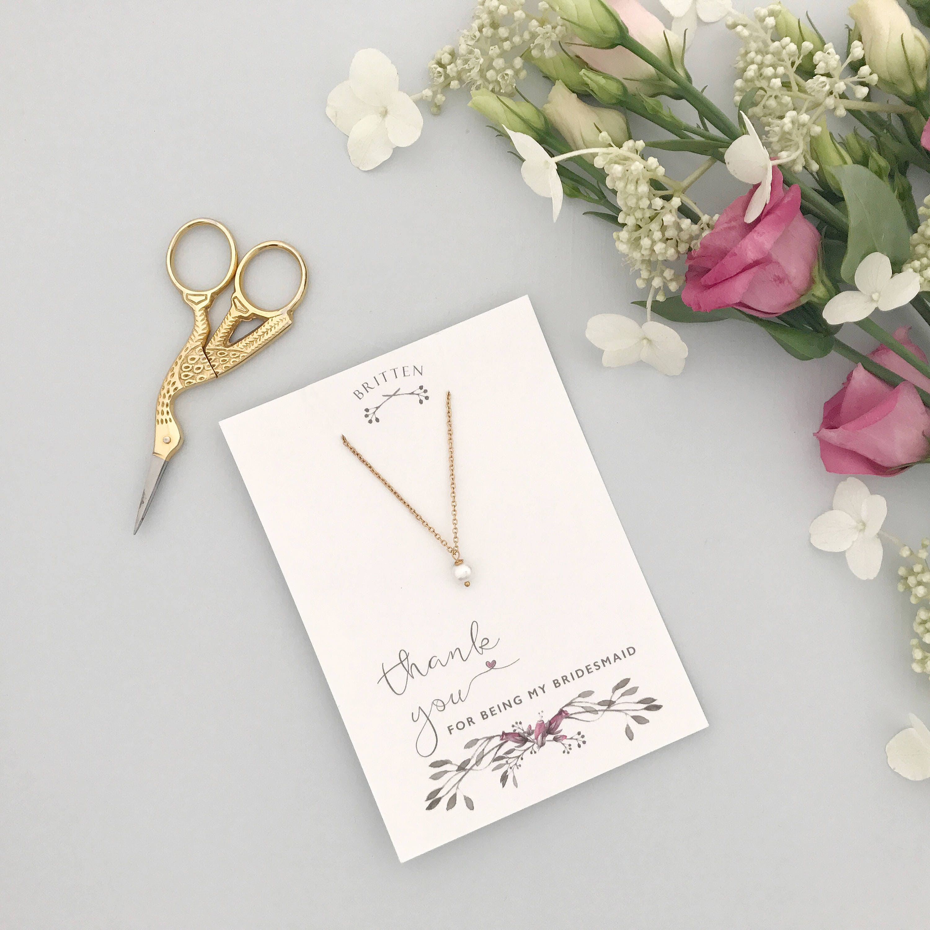 Thank You for Being My Bridesmaid Necklace Thank You for - Etsy