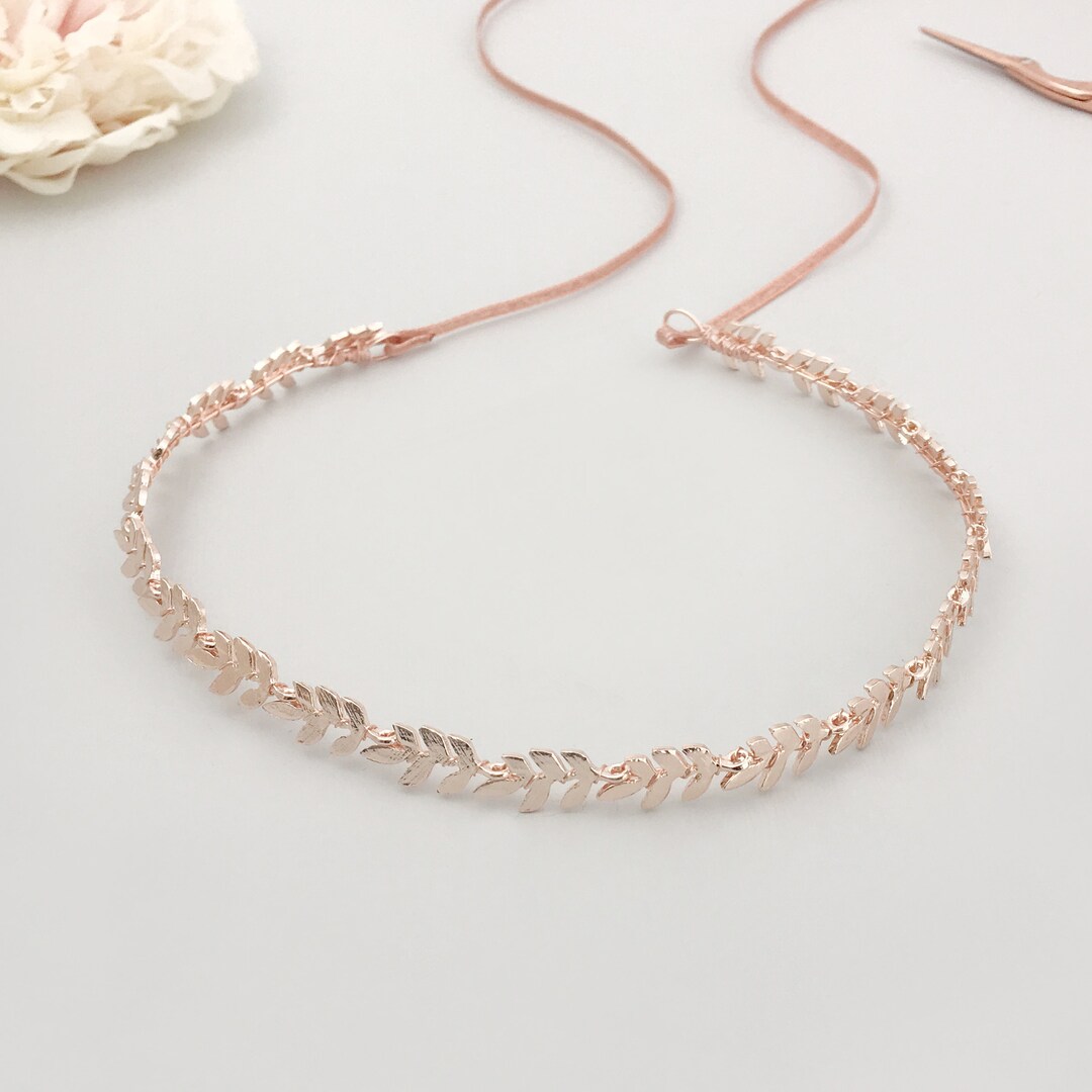 Rose Gold Leaf Hair Vine Rose Gold Leaf Wedding Hair Vine Etsy