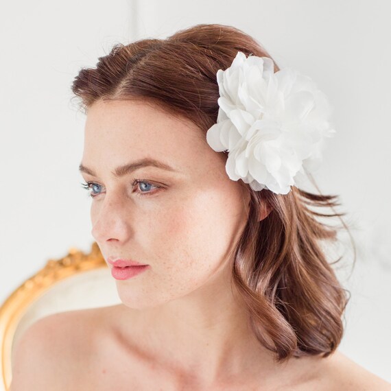 Silk Flower Wedding Hair Pin Silk Flower Hair Piece Wedding Etsy UK
