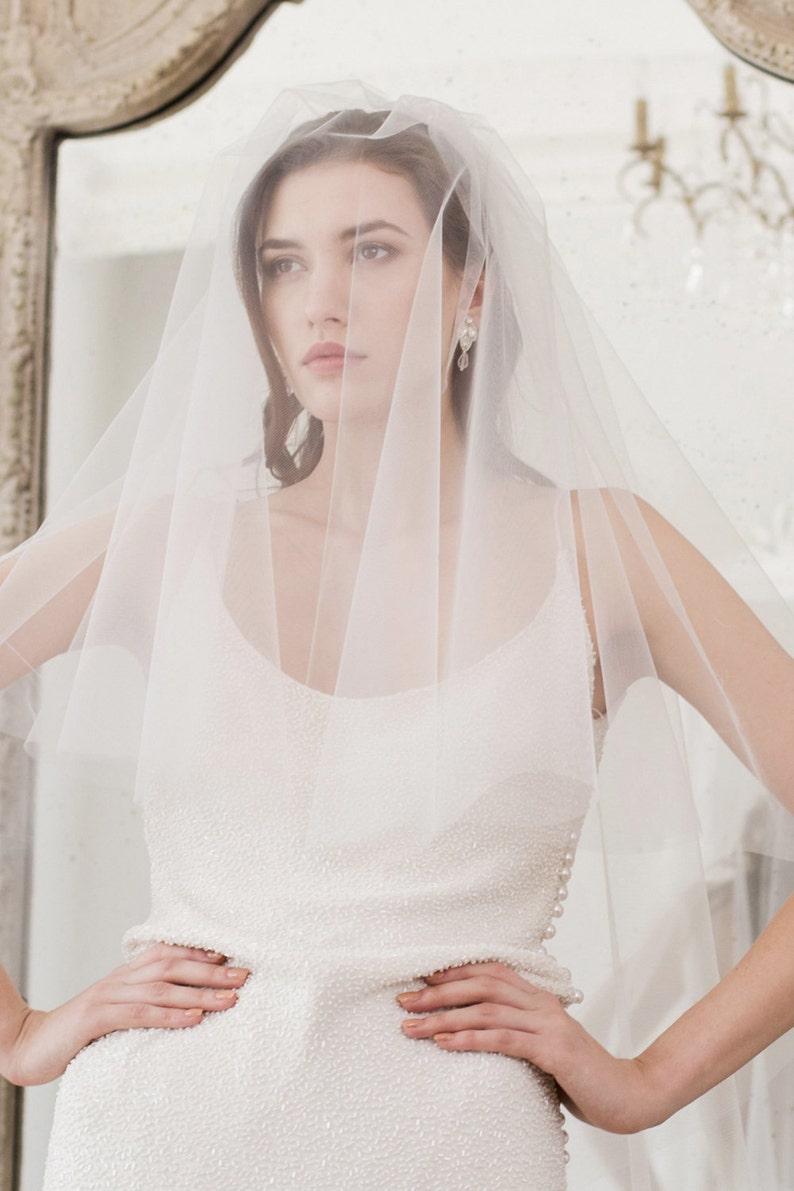 Wedding Veil Cut Edge Wedding Veil Two Tier Wedding Veil Etsy