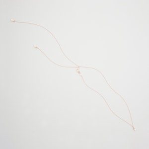 Rosegold Perle zurück Tropfen Halskette • Rosegold Perlen zurück Halskette • Perlen Braut zurück Tropfen Halskette