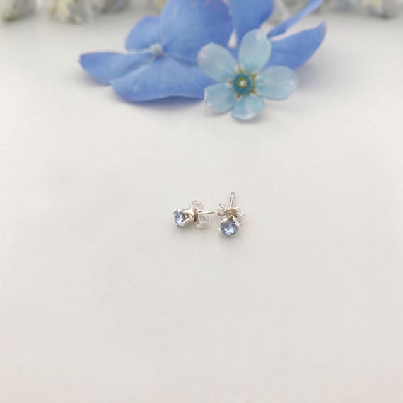 Something blue crystal stud wedding earrings Blue crystal | Etsy