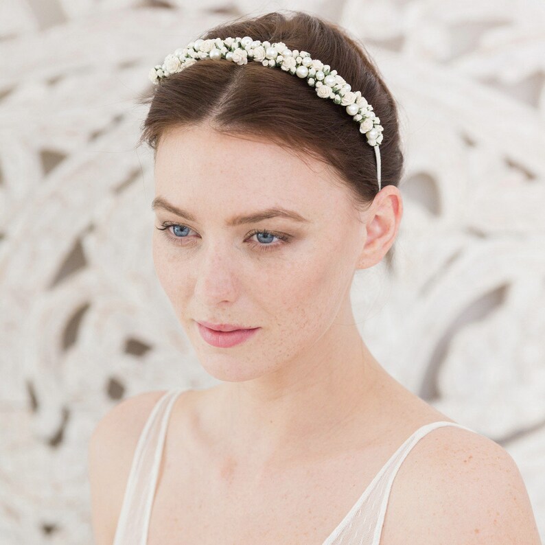 Wedding Headband Bridal Accessories Flower Headband Bridal Etsy UK