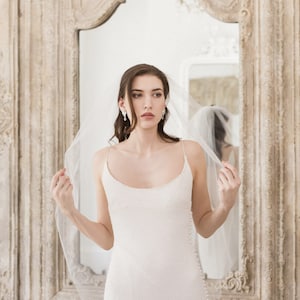 Fingertip Wedding Veil • Cut edge Wedding Veil • Single Tier Wedding Veil • Fingertip veil •Off white veil • Ivory veil • White veil