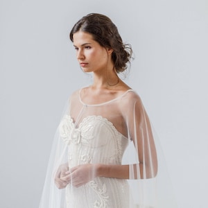 Tulle bridal cape • Wedding cape • Sheer cape