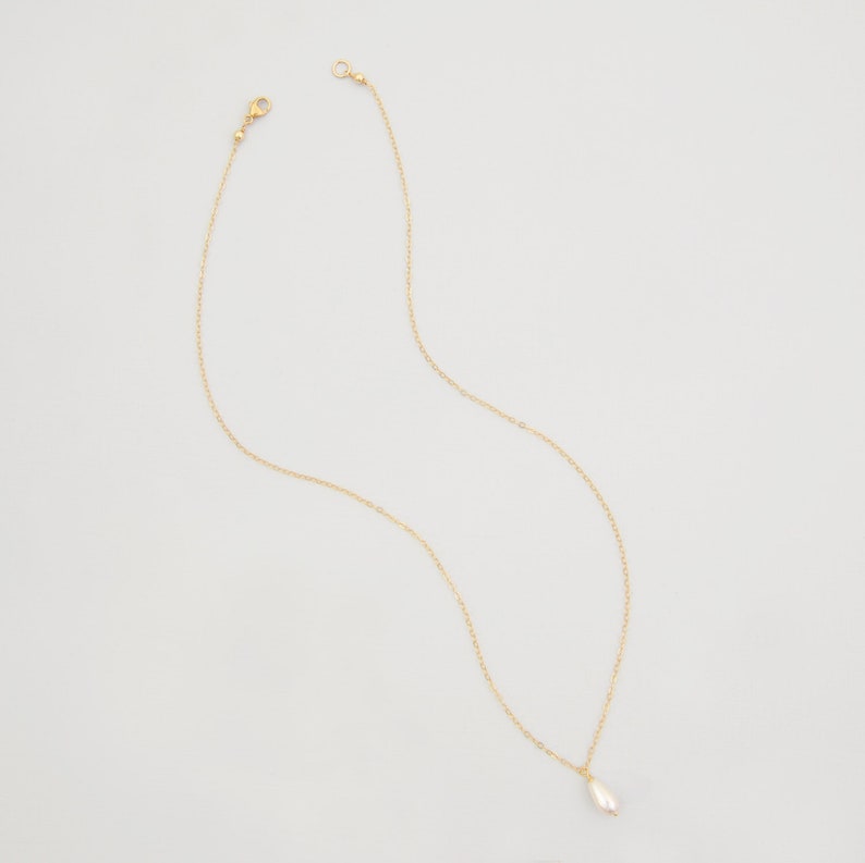 Pearl Drop Wedding Necklace Gold Drop Wedding Necklace Etsy