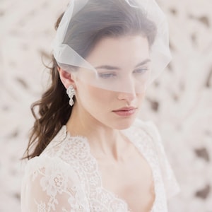 Bandeau Wedding Veil • Bandeau veil • Wedding veil • Bridal veil • Face veil • Ivory, Off white, White veil • Bridal Accessories