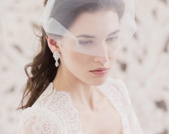 Bandeau Wedding Veil • Bandeau veil • Wedding veil • Bridal veil • Face veil • Ivory, Off white, White veil • Bridal Accessories