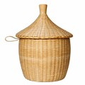 Handwoven African Storage Basket | Natural Wicker with Lid, Boho Home Decor product logo