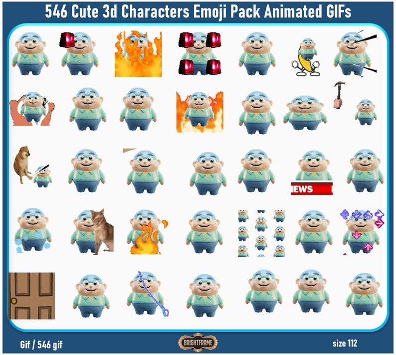 3D Character Animated GIF Pack | Discord Emotes, Twitch Stickers, Meme ...