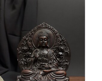 Buda chino vintage, Abhaya Mudrā - Estatua de resina