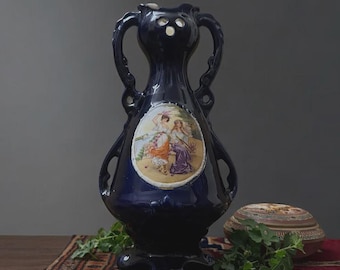 Jarrón de mayólica de terracota Art Nouveau de Joseph Strnact (Viena, c. 1890-1910)