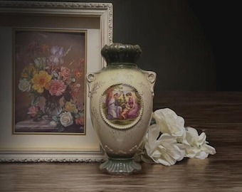 Jarrón de gres victoriano, segunda mitad del siglo XIX, Inglaterra.