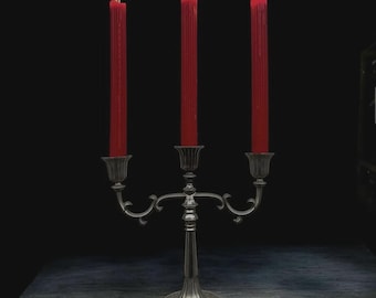 Candelabro metálico vintage bañado en plata