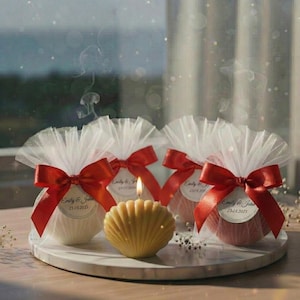 Strand Hochzeit Gefälligkeiten, Muschel Kerze, Sommer Brautparty Geschenke, Nautisches Andenken