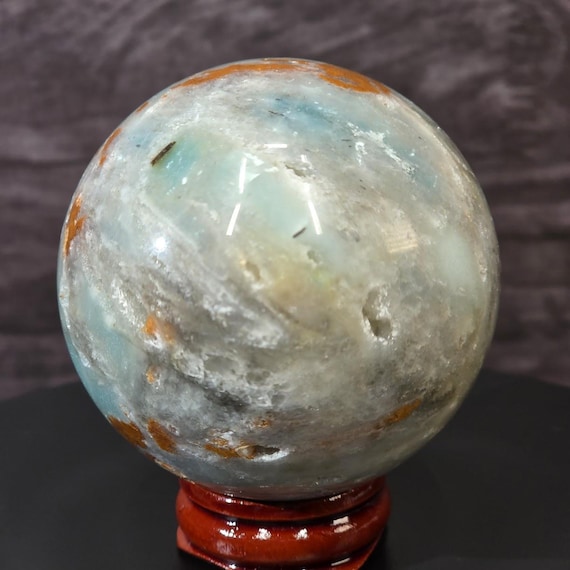 Caribbean Calcite Sphere | Natural Blue Ocean Calcite Crystal Ball (57.8mm)