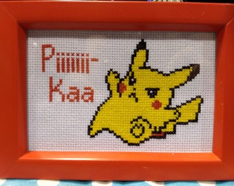 Angry Pikachu Cross Stitch Pattern