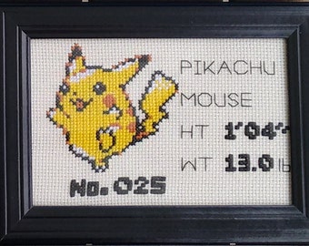 Patrón de punto de cruz Pokedex de Pikachu